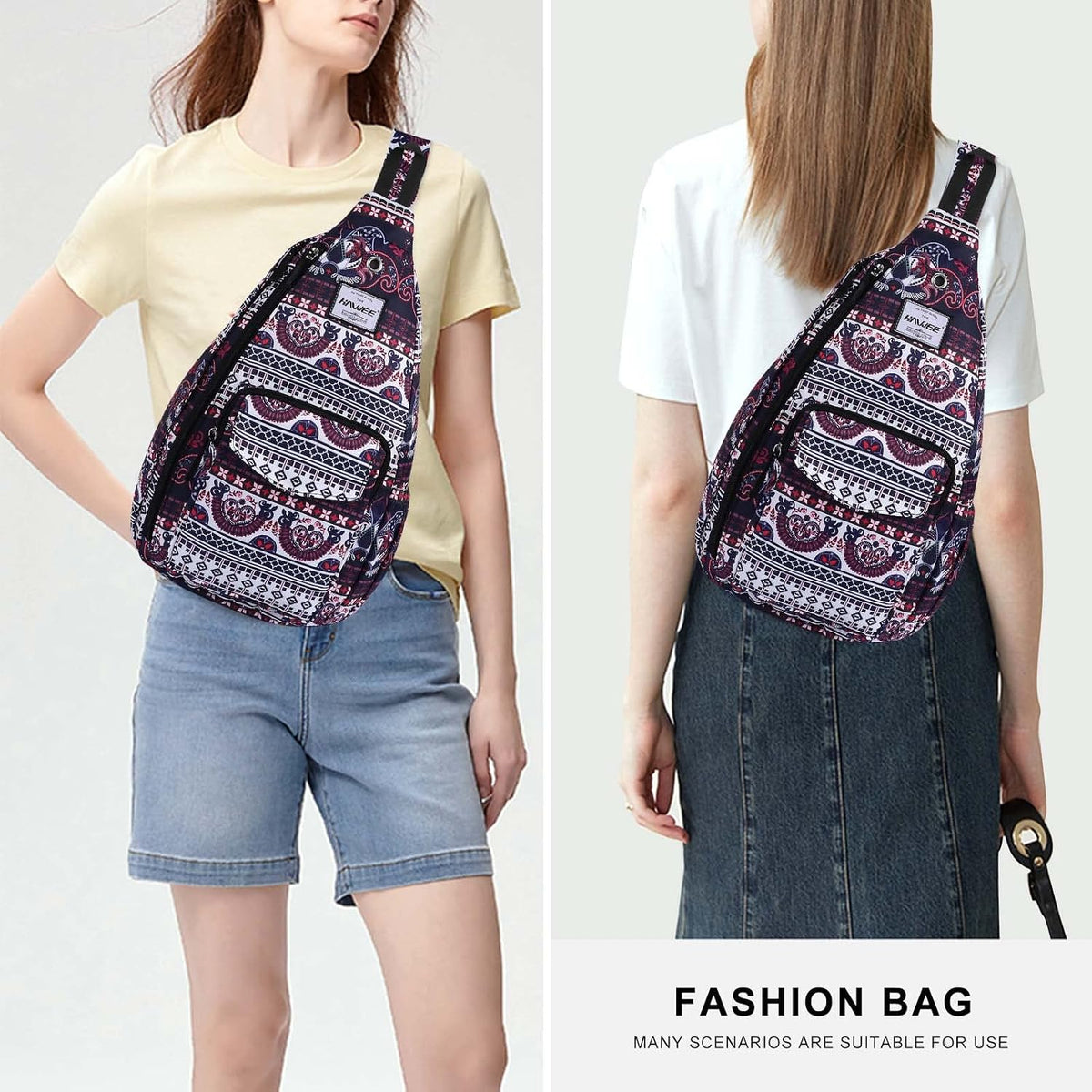Backpack Sling for Women Anti-Water Crossbody Bag Inclined Adjustable Pack | Casual - Colors A