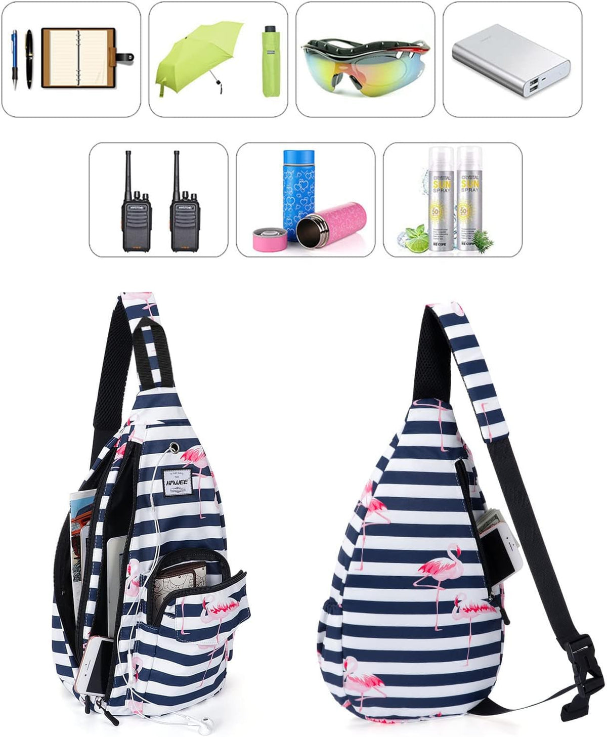 Backpack Sling for Women Anti-Water Crossbody Bag Inclined Adjustable Pack | Casual - Colors A