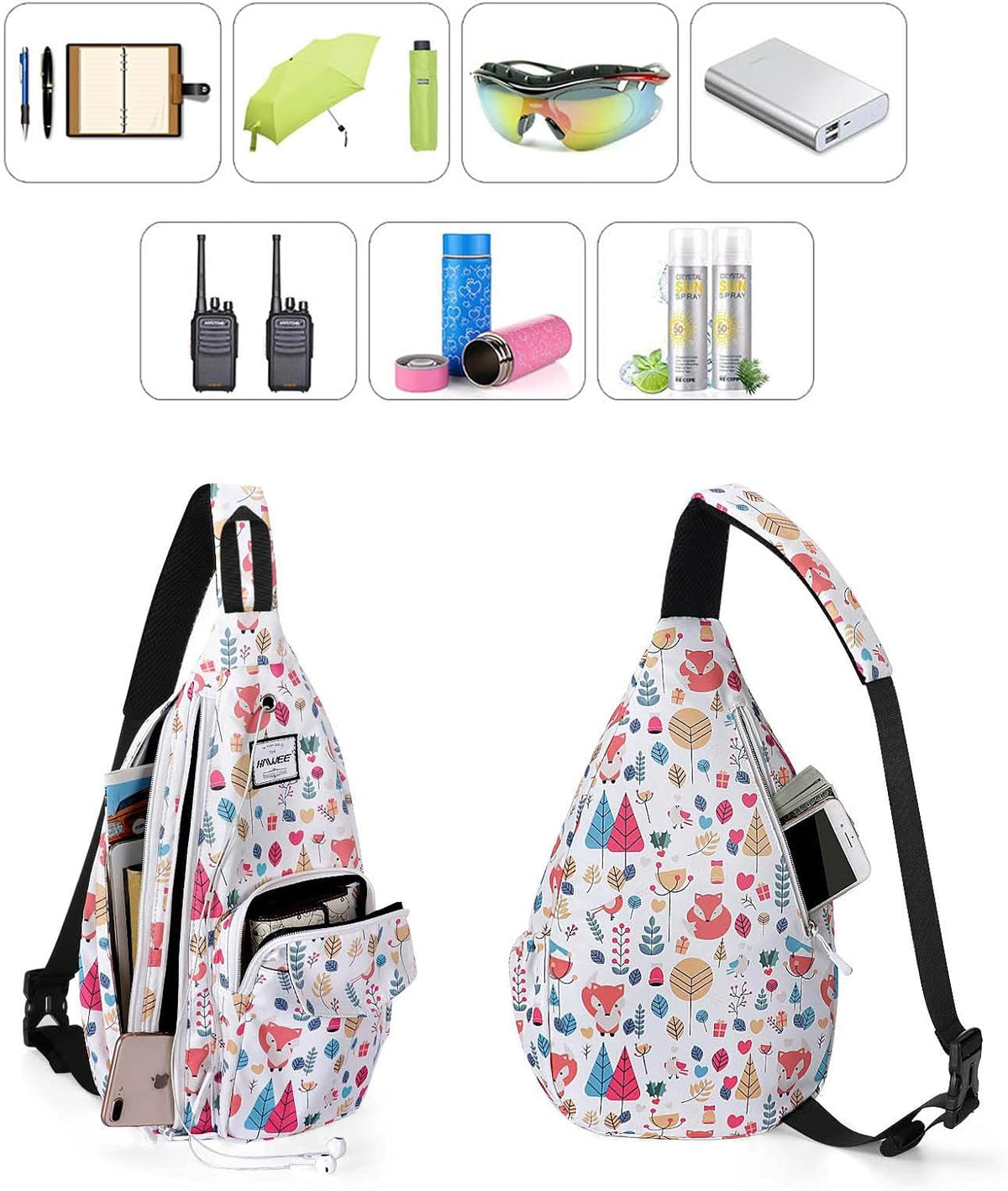Backpack Sling for Women Anti-Water Crossbody Bag Inclined Adjustable Pack | Casual - Colors A