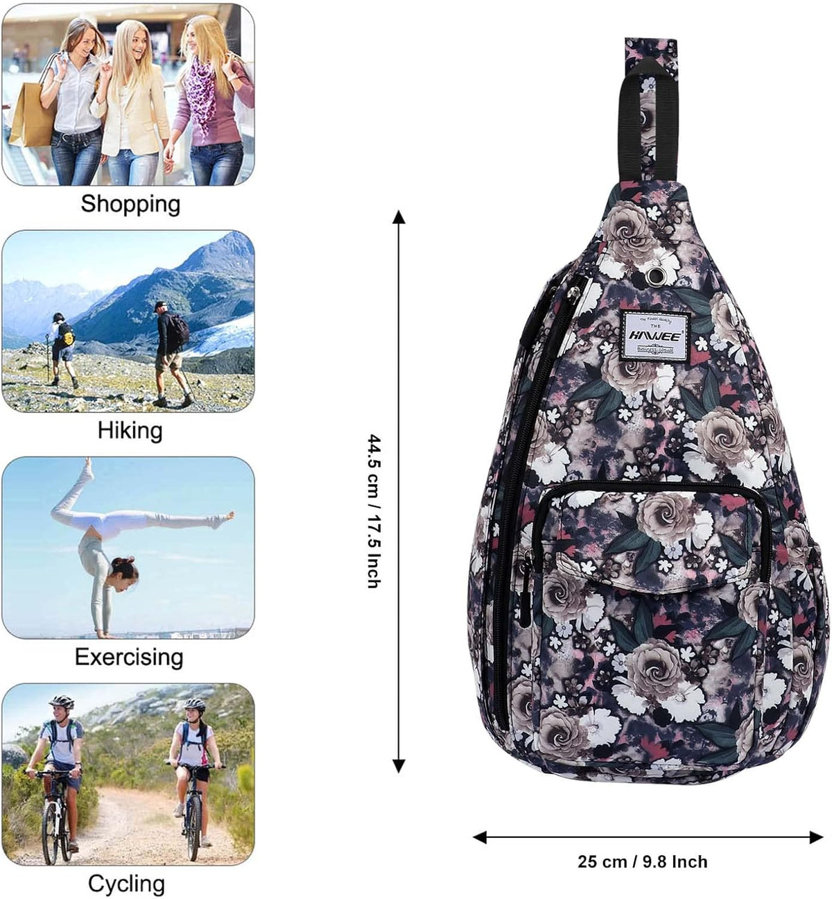 Backpack Sling for Women Anti-Water Crossbody Bag Inclined Adjustable Pack | Casual - Colors A