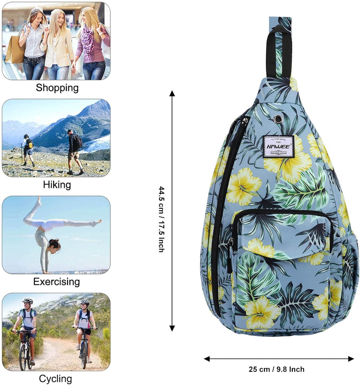 Backpack Sling for Women Anti-Water Crossbody Bag Inclined Adjustable Pack | Casual - Colors A