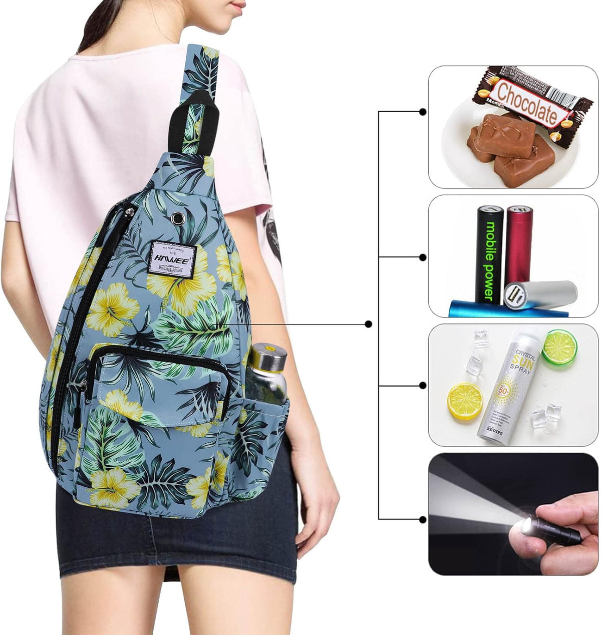 Backpack Sling for Women Anti-Water Crossbody Bag Inclined Adjustable Pack | Casual - Colors A