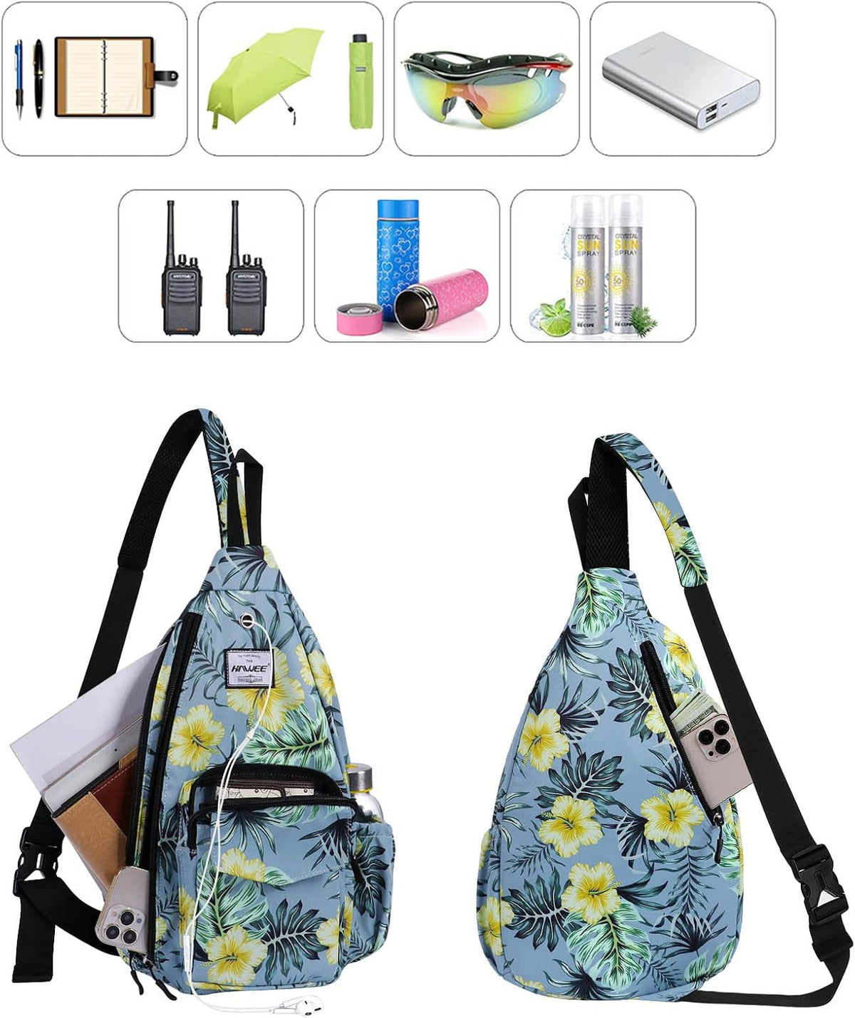 Backpack Sling for Women Anti-Water Crossbody Bag Inclined Adjustable Pack | Casual - Colors A