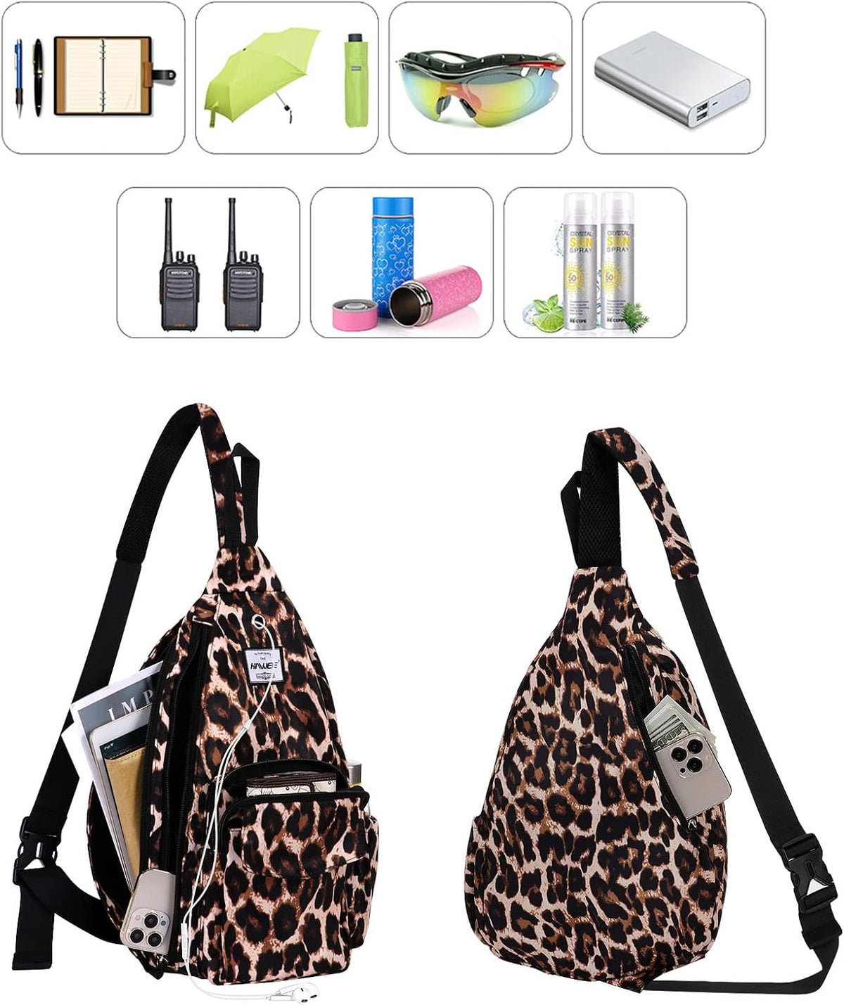 Backpack Sling for Women Anti-Water Crossbody Bag Inclined Adjustable Pack | Casual - Colors A