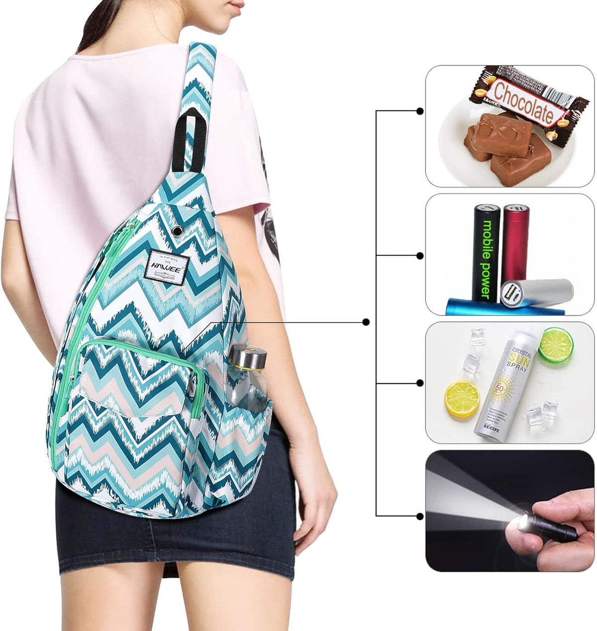 Backpack Sling for Women Anti-Water Crossbody Bag Inclined Adjustable Pack | Casual - Colors A