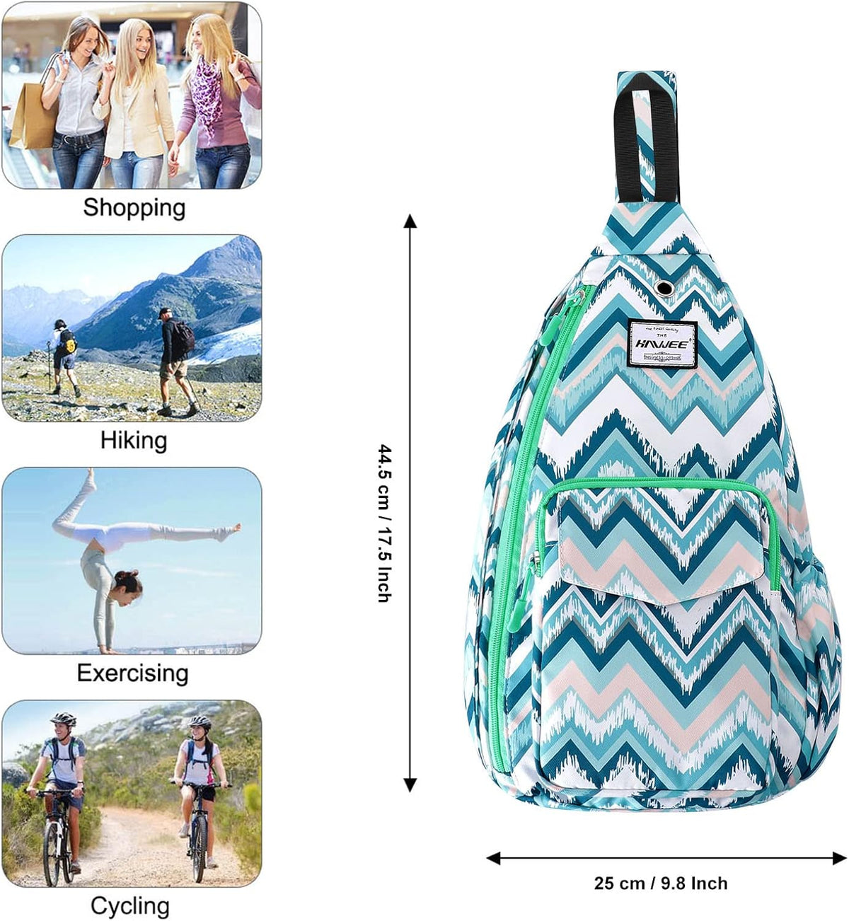Backpack Sling for Women Anti-Water Crossbody Bag Inclined Adjustable Pack | Casual - Colors A