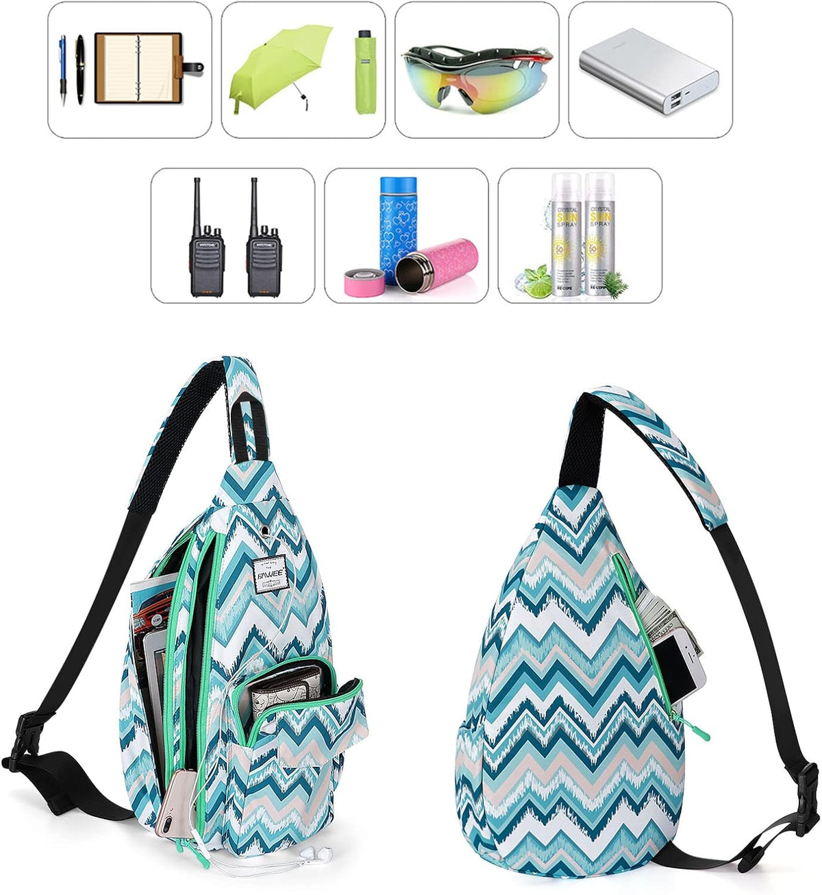 Backpack Sling for Women Anti-Water Crossbody Bag Inclined Adjustable Pack | Casual - Colors A