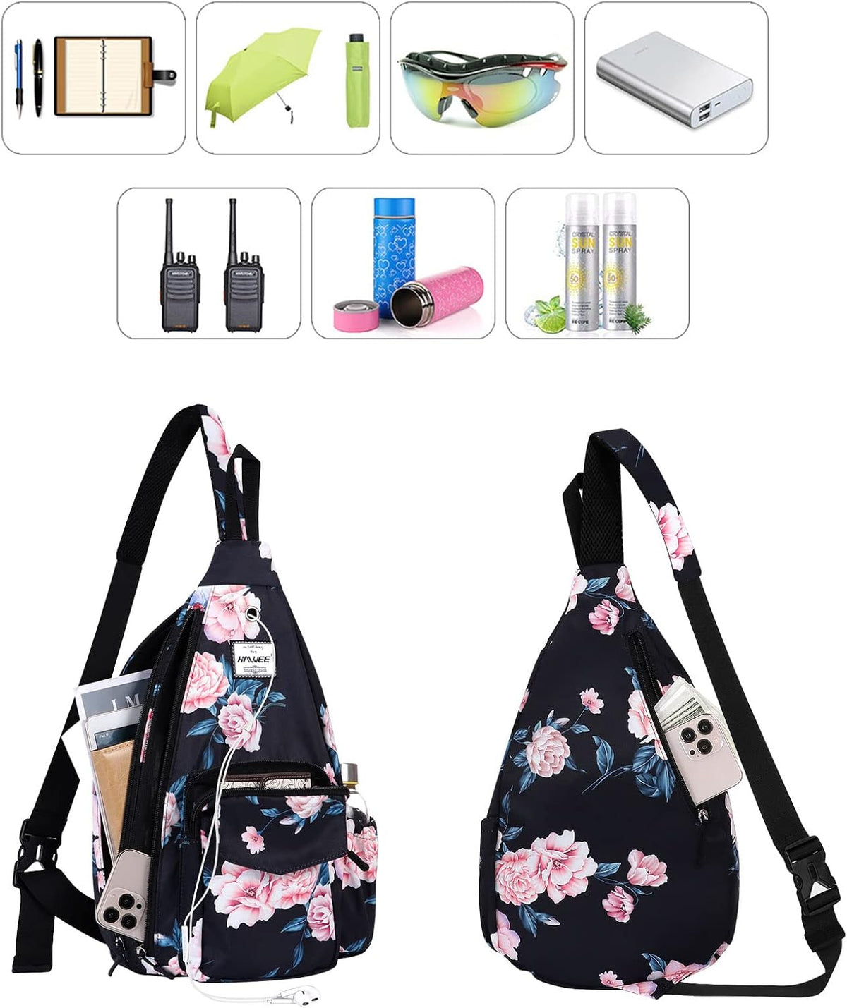 Backpack Sling for Women Anti-Water Crossbody Bag Inclined Adjustable Pack | Casual - Colors A