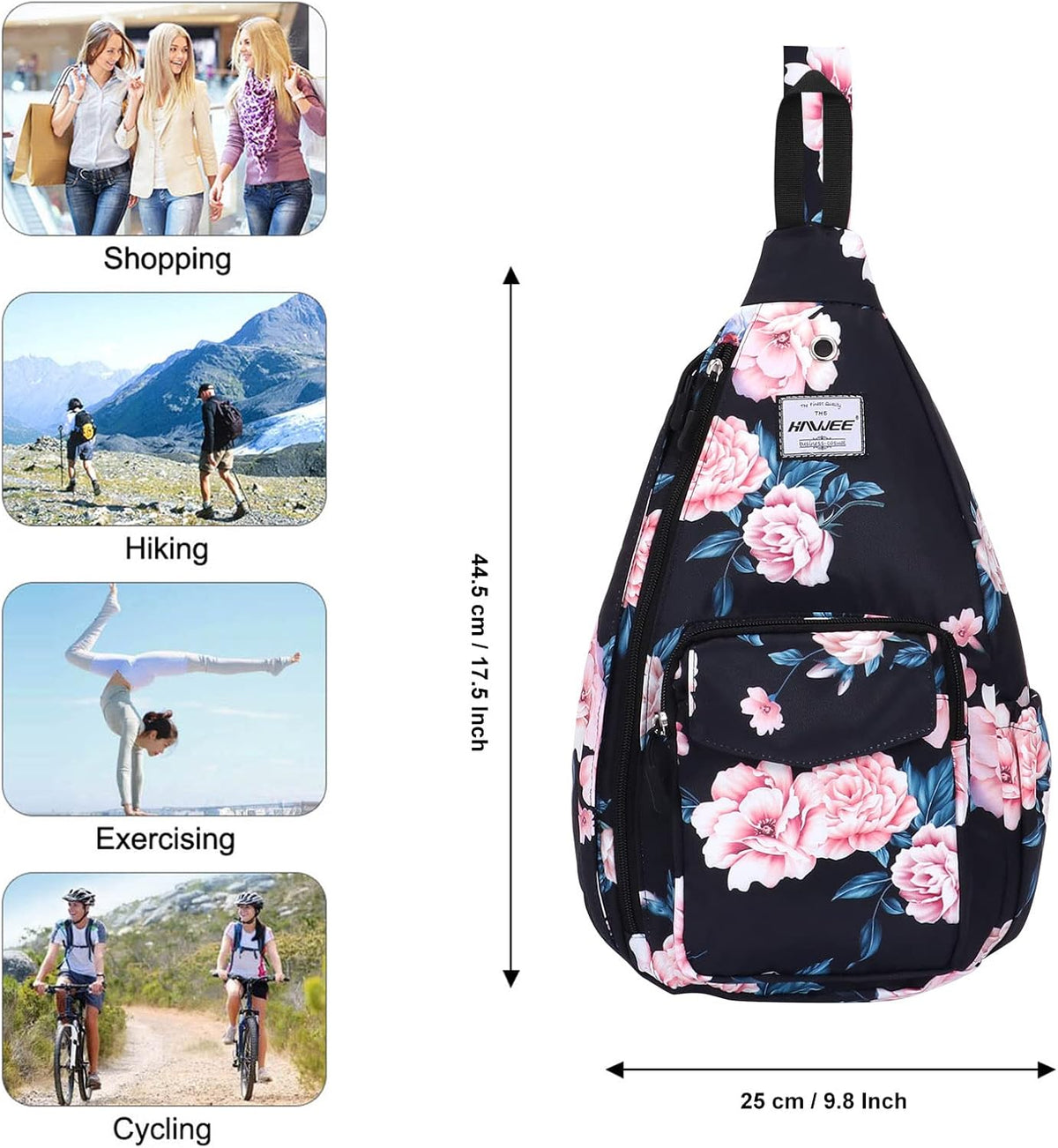 Backpack Sling for Women Anti-Water Crossbody Bag Inclined Adjustable Pack | Casual - Colors A