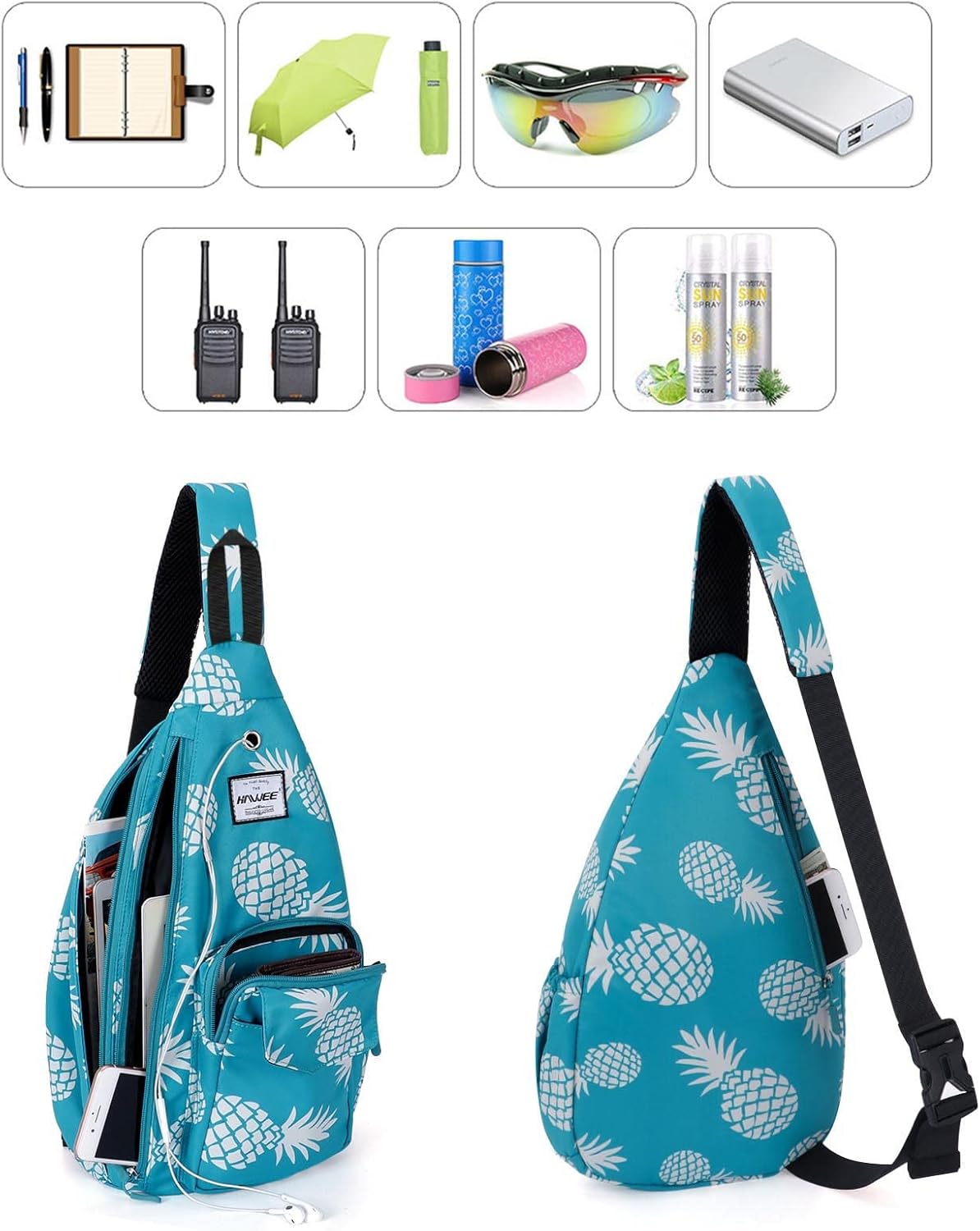 Backpack Sling for Women Anti-Water Crossbody Bag Inclined Adjustable Pack | Casual - Colors A