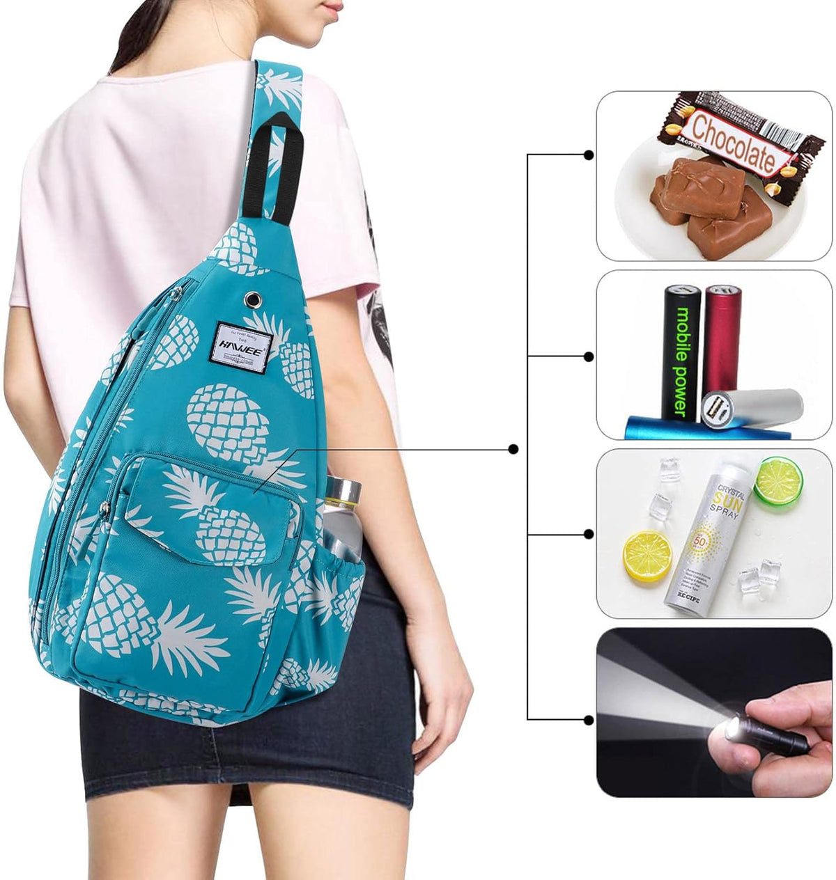 Backpack Sling for Women Anti-Water Crossbody Bag Inclined Adjustable Pack | Casual - Colors A