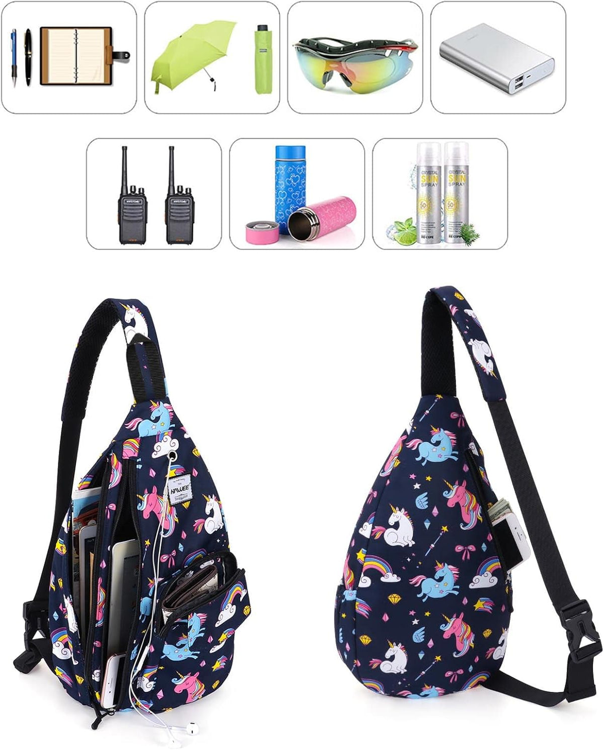 Backpack Sling for Women Anti-Water Crossbody Bag Inclined Adjustable Pack | Casual - Colors A