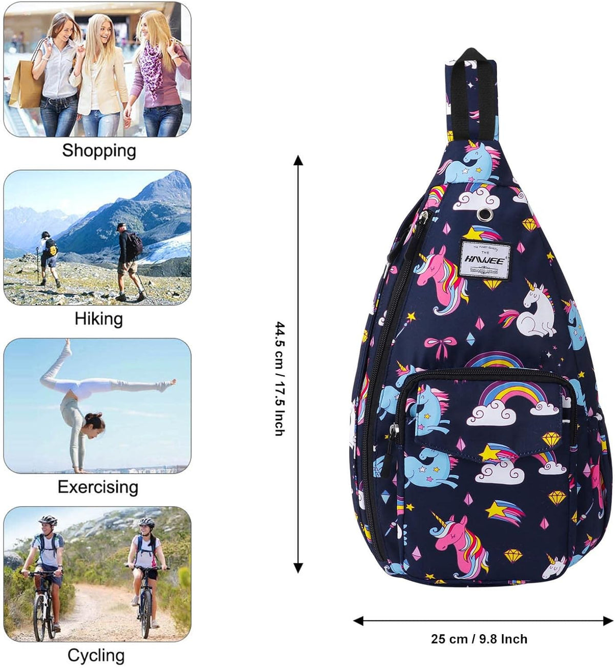 Backpack Sling for Women Anti-Water Crossbody Bag Inclined Adjustable Pack | Casual - Colors A