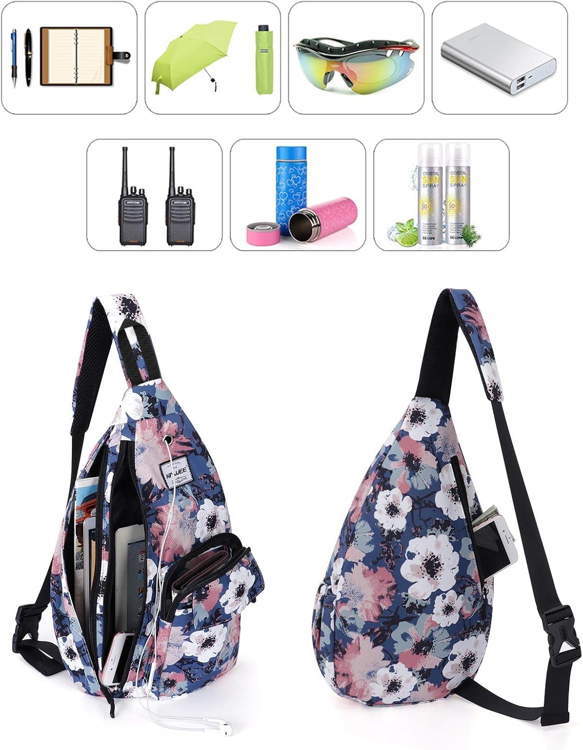 Backpack Sling for Women Anti-Water Crossbody Bag Inclined Adjustable Pack | Casual - Colors A
