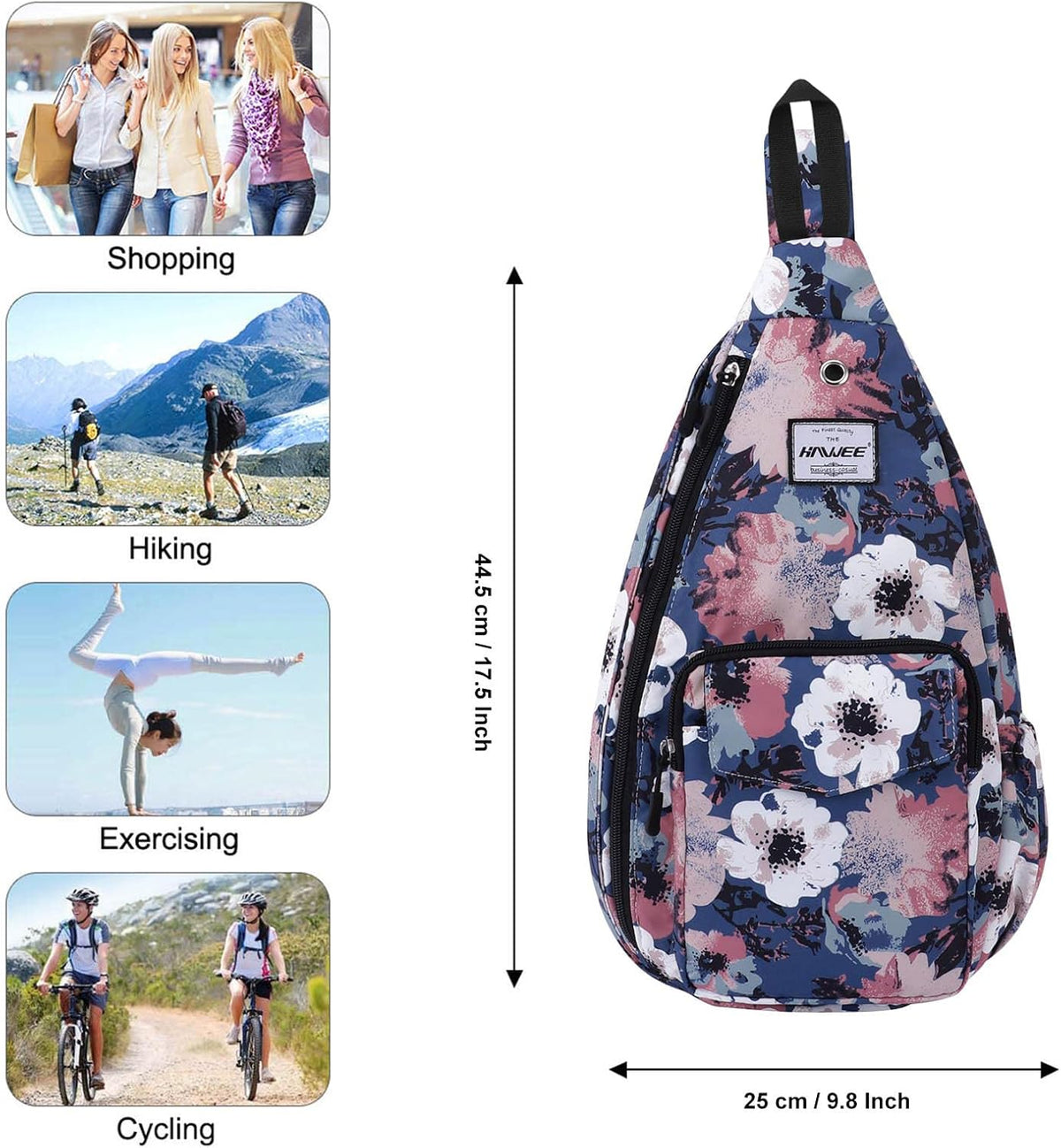 Backpack Sling for Women Anti-Water Crossbody Bag Inclined Adjustable Pack | Casual - Colors A