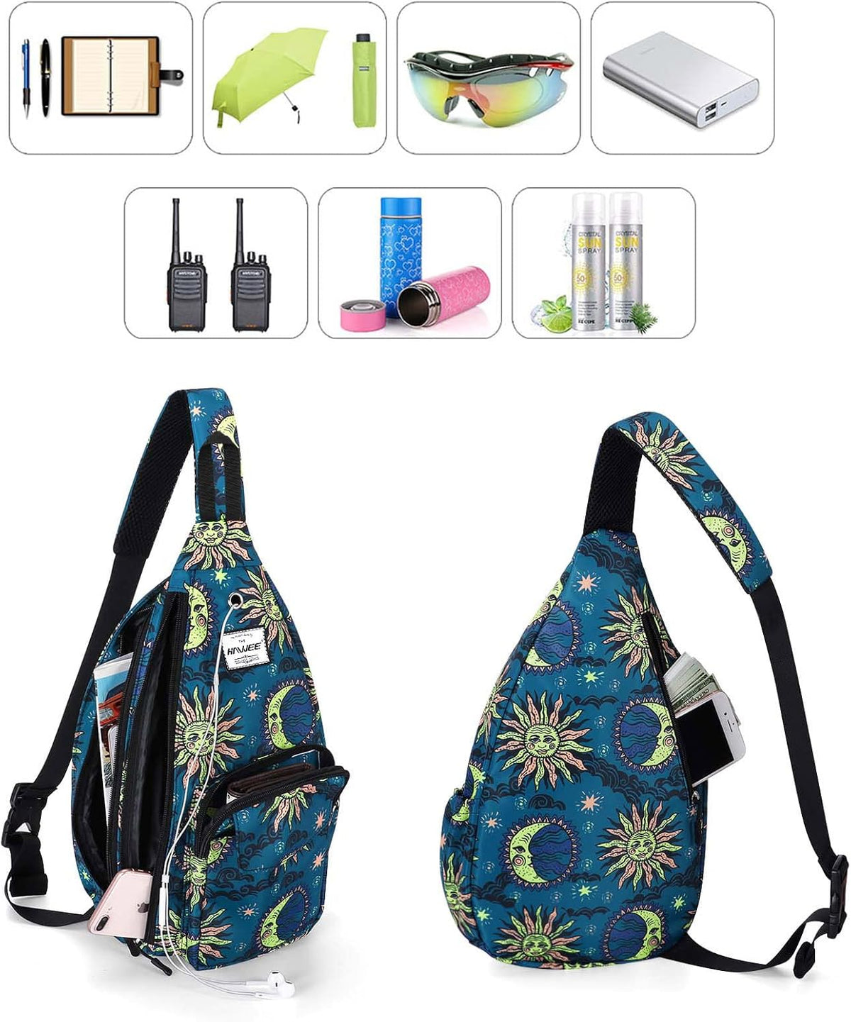Backpack Sling for Women Anti-Water Crossbody Bag Inclined Adjustable Pack | Casual - Colors A