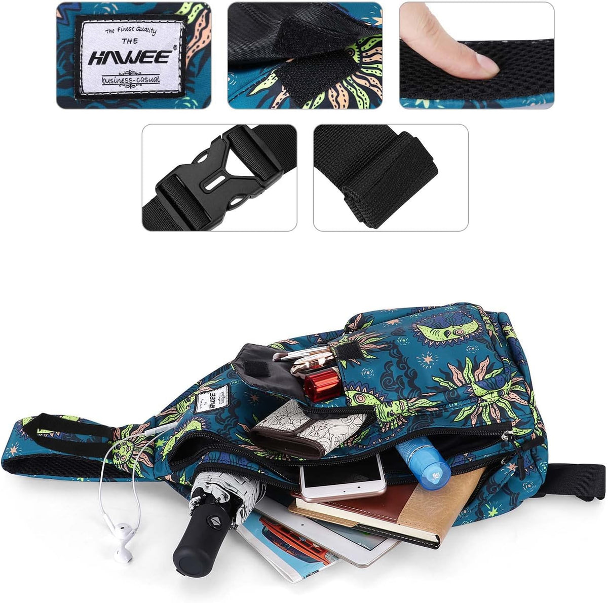 Backpack Sling for Women Anti-Water Crossbody Bag Inclined Adjustable Pack | Casual - Colors A