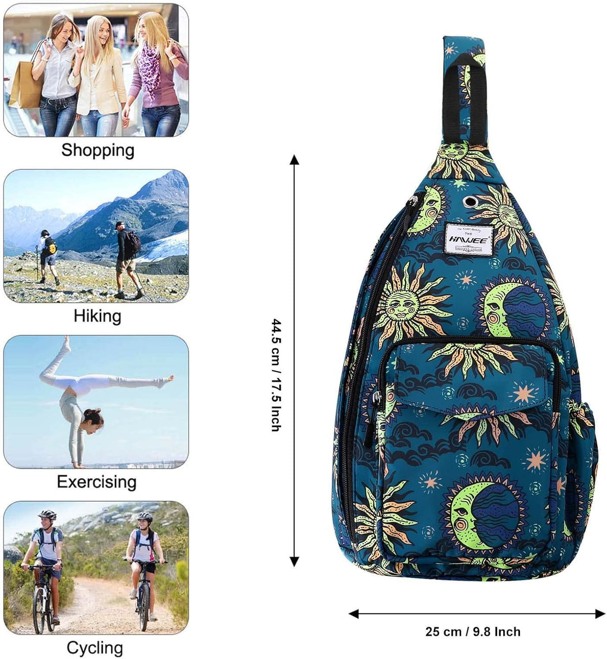 Backpack Sling for Women Anti-Water Crossbody Bag Inclined Adjustable Pack | Casual - Colors A