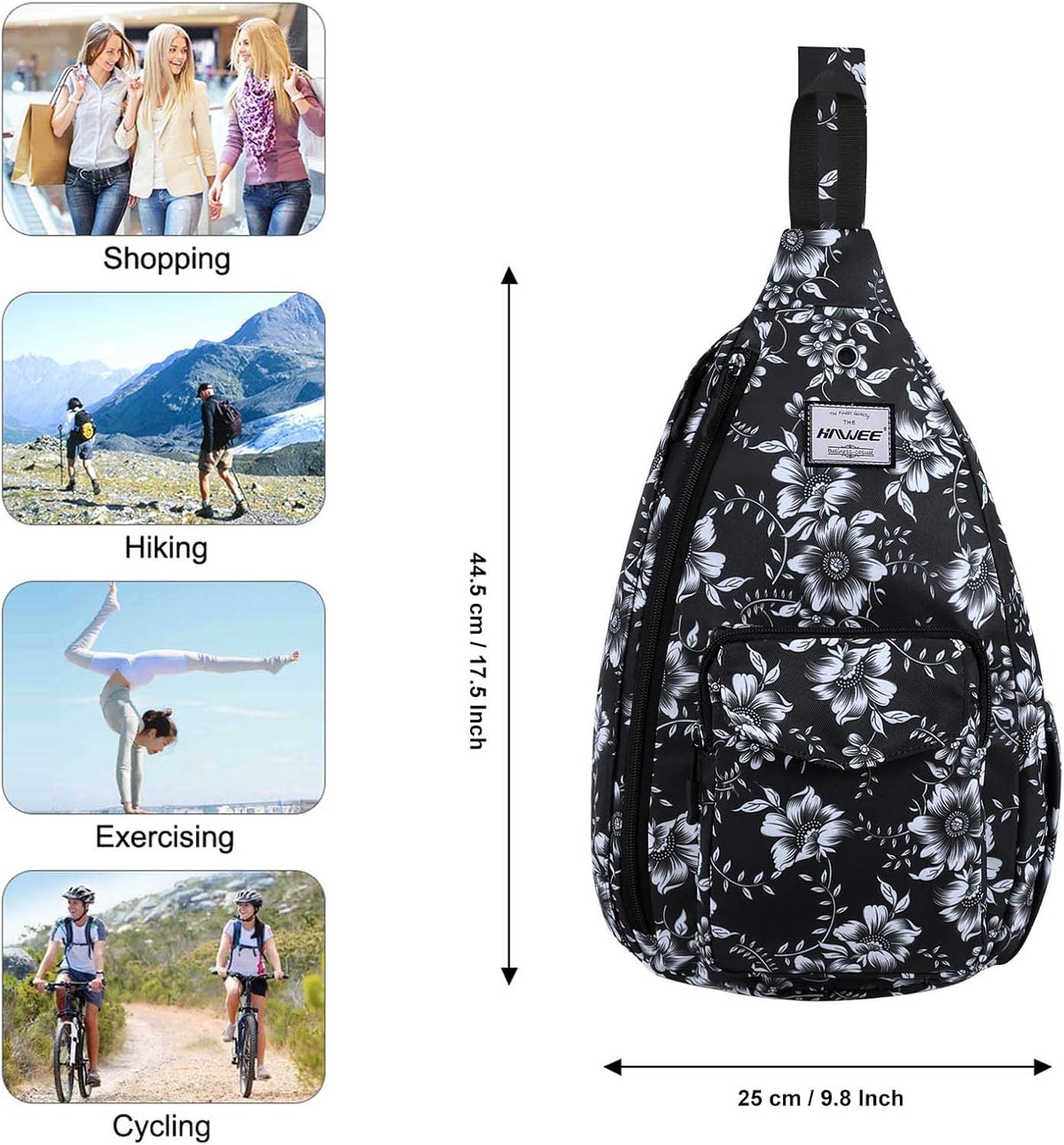 Backpack Sling for Women Anti-Water Crossbody Bag Inclined Adjustable Pack | Casual - Colors A