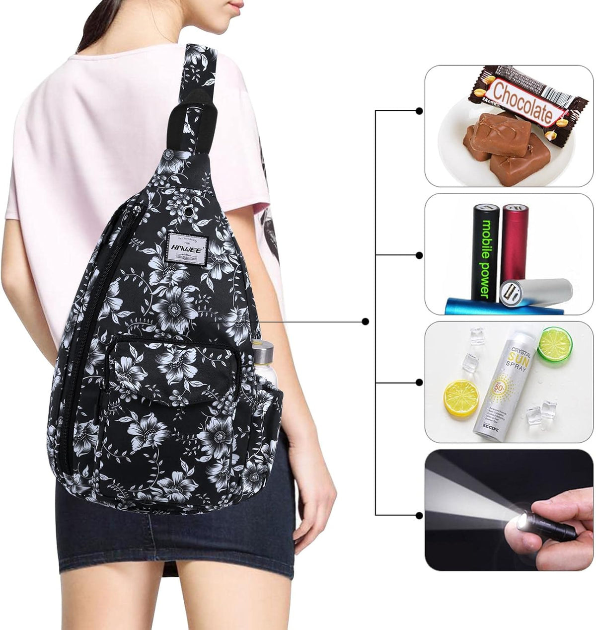 Backpack Sling for Women Anti-Water Crossbody Bag Inclined Adjustable Pack | Casual - Colors A