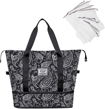 Women Travel Duffel, Multi Functional Large Expandable Weekender Carry-on Tote, Gym Workout Overnight Bag, Mommy Hospital Bag for Labor and Delivery - Colors B