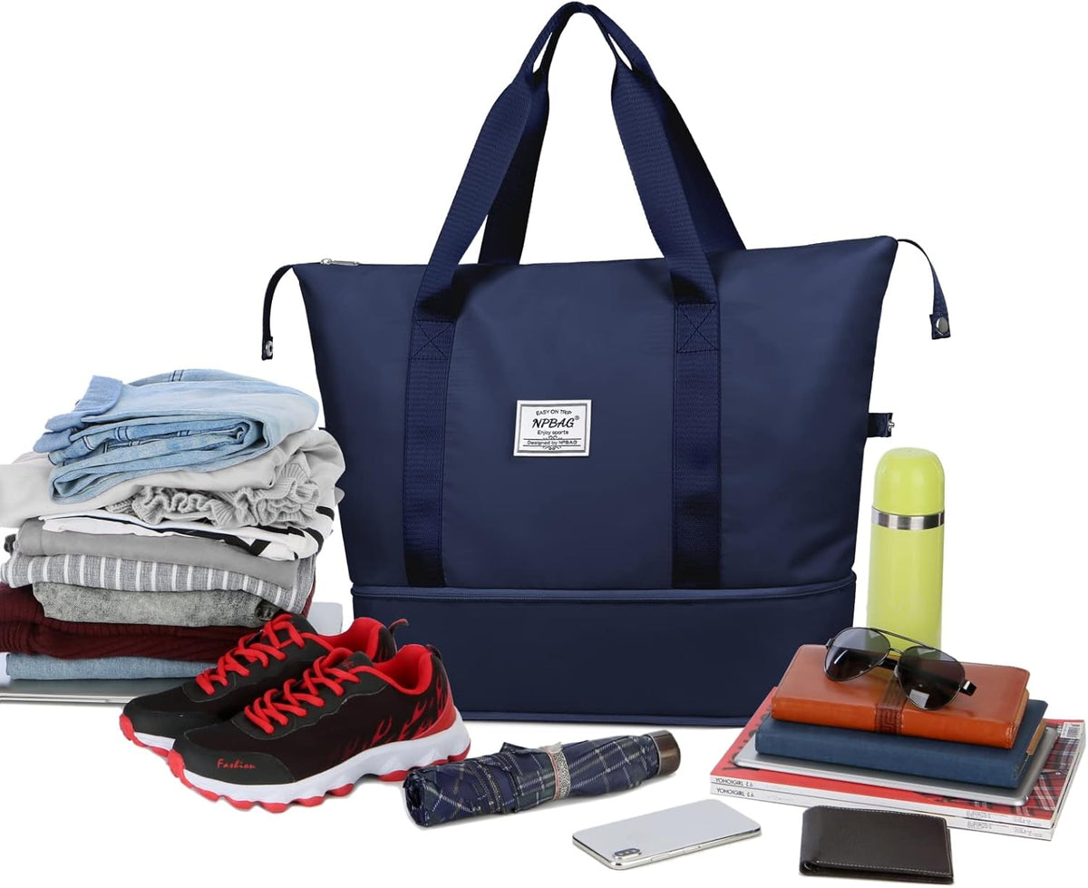 Women Travel Duffel, Multi Functional Large Expandable Weekender Carry-on Tote, Gym Workout Overnight Bag, Mommy Hospital Bag for Labor and Delivery - Colors B