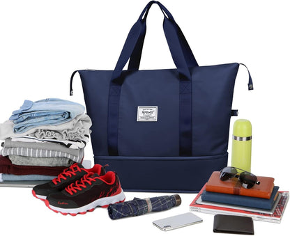 Women Travel Duffel, Multi Functional Large Expandable Weekender Carry-on Tote, Gym Workout Overnight Bag, Mommy Hospital Bag for Labor and Delivery - Colors B