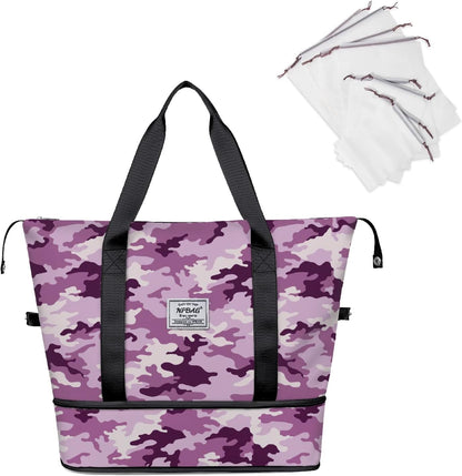 Women Travel Duffel, Multi Functional Large Expandable Weekender Carry-on Tote, Gym Workout Overnight Bag, Mommy Hospital Bag for Labor and Delivery - Colors B