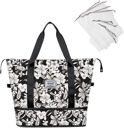 Women Travel Duffel, Multi Functional Large Expandable Weekender Carry-on Tote, Gym Workout Overnight Bag, Mommy Hospital Bag for Labor and Delivery - Colors B