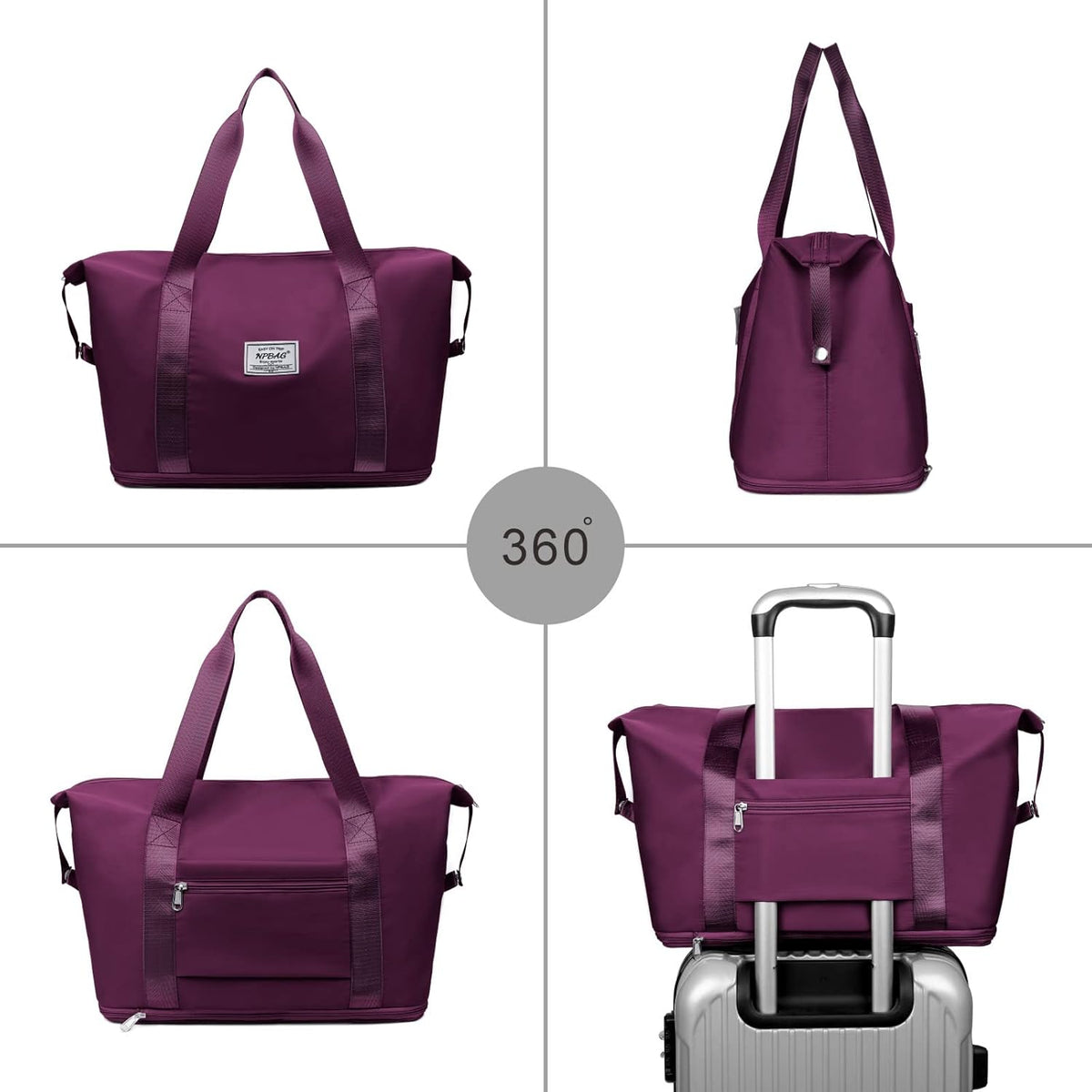 Women Travel Duffel, Multi Functional Large Expandable Weekender Carry-on Tote, Gym Workout Overnight Bag, Mommy Hospital Bag for Labor and Delivery - Colors B