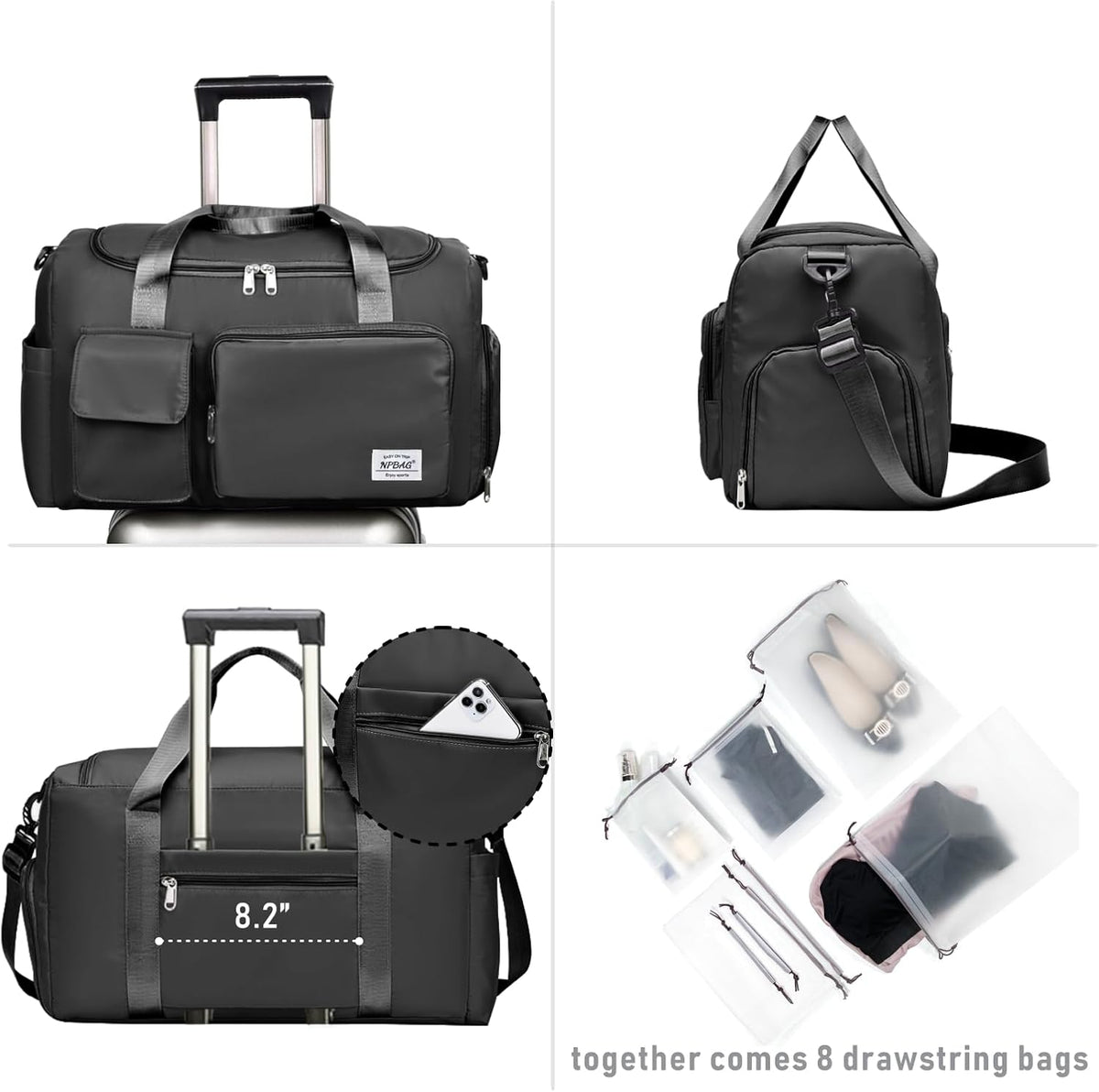 Women Travel Duffel, Multi Functional Large Expandable Weekender Carry-on Tote, Gym Workout Overnight Bag, Mommy Hospital Bag for Labor and Delivery - Colors B