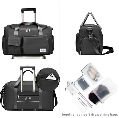 Women Travel Duffel, Multi Functional Large Expandable Weekender Carry-on Tote, Gym Workout Overnight Bag, Mommy Hospital Bag for Labor and Delivery - Colors B