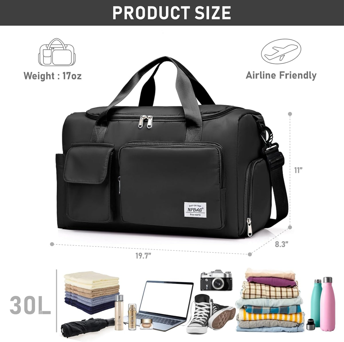 Women Travel Duffel, Multi Functional Large Expandable Weekender Carry-on Tote, Gym Workout Overnight Bag, Mommy Hospital Bag for Labor and Delivery - Colors B