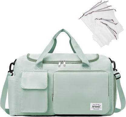 Women Travel Duffel, Multi Functional Large Expandable Weekender Carry-on Tote, Gym Workout Overnight Bag, Mommy Hospital Bag for Labor and Delivery - Colors B