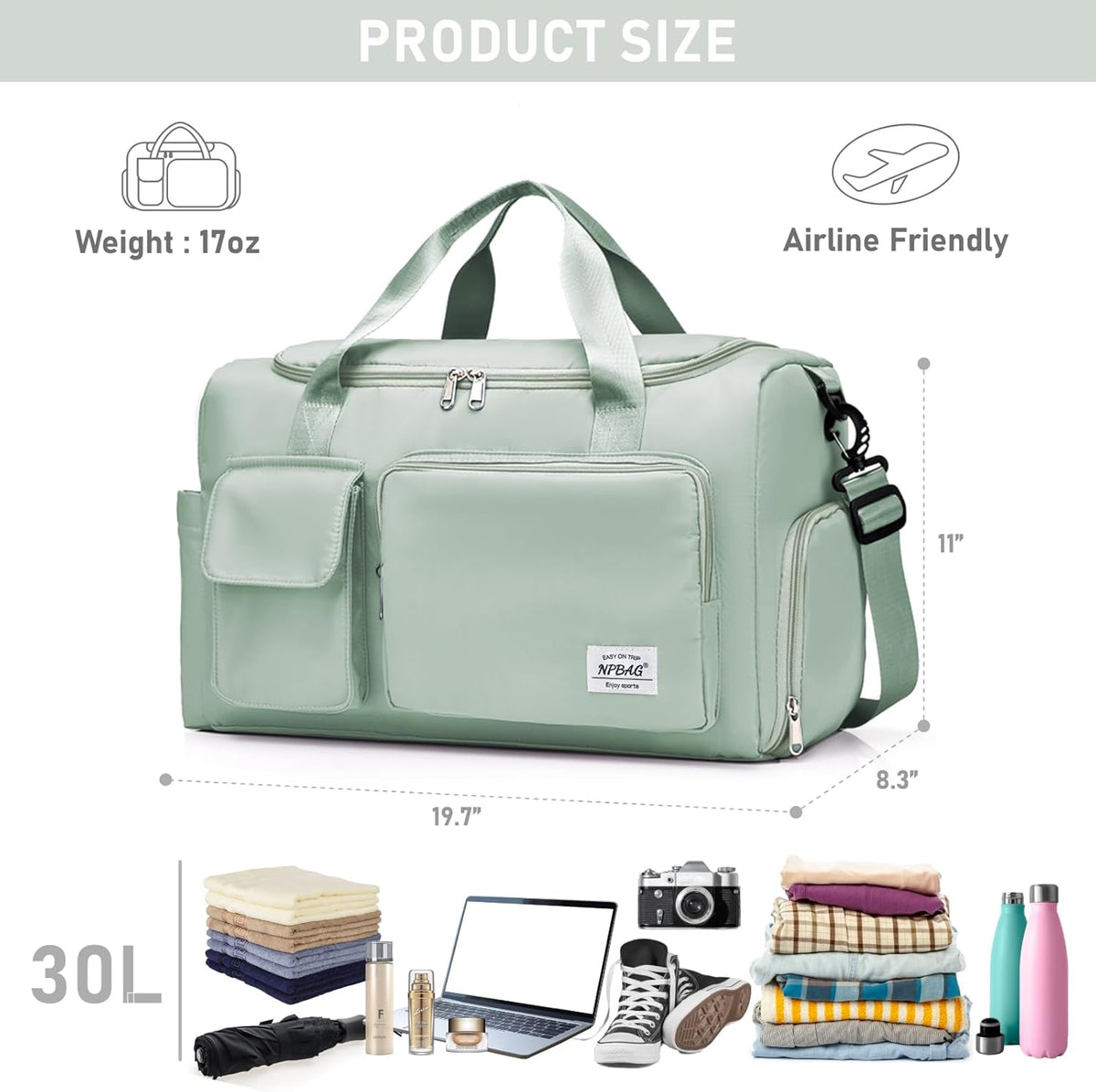 Women Travel Duffel, Multi Functional Large Expandable Weekender Carry-on Tote, Gym Workout Overnight Bag, Mommy Hospital Bag for Labor and Delivery - Colors B