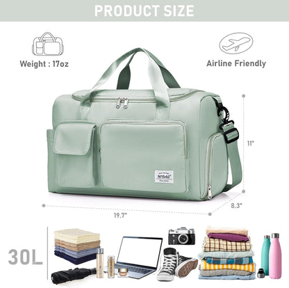 Women Travel Duffel, Multi Functional Large Expandable Weekender Carry-on Tote, Gym Workout Overnight Bag, Mommy Hospital Bag for Labor and Delivery - Colors B