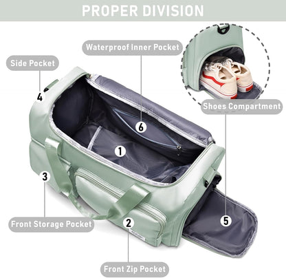 Women Travel Duffel, Multi Functional Large Expandable Weekender Carry-on Tote, Gym Workout Overnight Bag, Mommy Hospital Bag for Labor and Delivery - Colors B