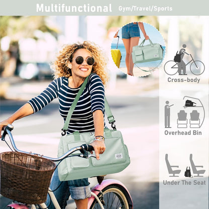 Women Travel Duffel, Multi Functional Large Expandable Weekender Carry-on Tote, Gym Workout Overnight Bag, Mommy Hospital Bag for Labor and Delivery - Colors B