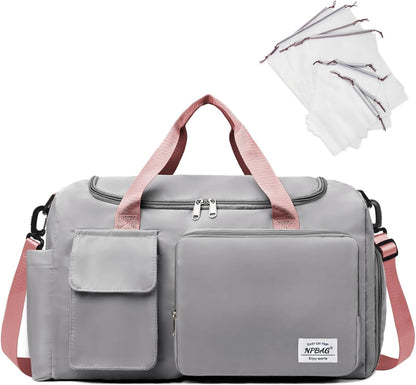 Women Travel Duffel, Multi Functional Large Expandable Weekender Carry-on Tote, Gym Workout Overnight Bag, Mommy Hospital Bag for Labor and Delivery - Colors B