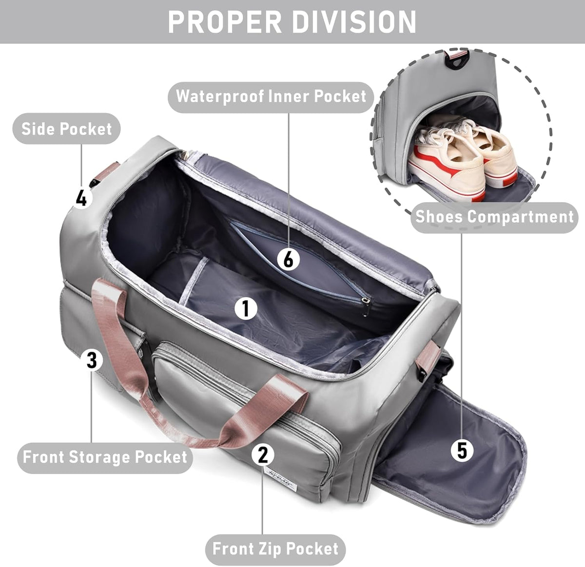 Women Travel Duffel, Multi Functional Large Expandable Weekender Carry-on Tote, Gym Workout Overnight Bag, Mommy Hospital Bag for Labor and Delivery - Colors B