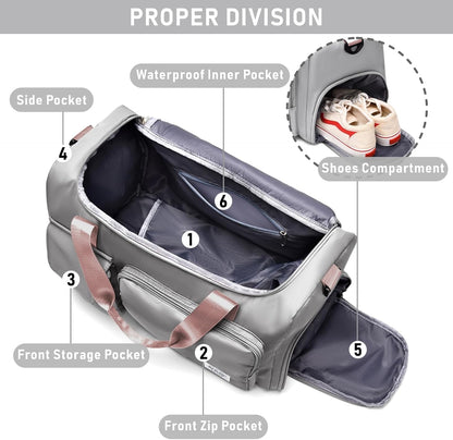 Women Travel Duffel, Multi Functional Large Expandable Weekender Carry-on Tote, Gym Workout Overnight Bag, Mommy Hospital Bag for Labor and Delivery - Colors B