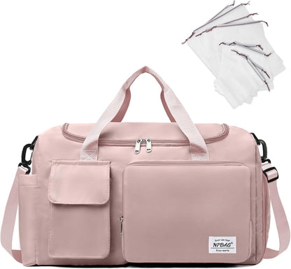 Women Travel Duffel, Multi Functional Large Expandable Weekender Carry-on Tote, Gym Workout Overnight Bag, Mommy Hospital Bag for Labor and Delivery - Colors B