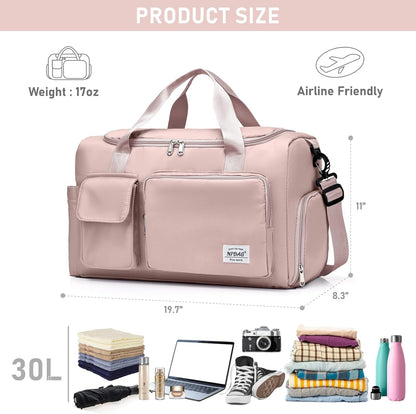 Women Travel Duffel, Multi Functional Large Expandable Weekender Carry-on Tote, Gym Workout Overnight Bag, Mommy Hospital Bag for Labor and Delivery - Colors B