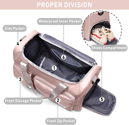 Women Travel Duffel, Multi Functional Large Expandable Weekender Carry-on Tote, Gym Workout Overnight Bag, Mommy Hospital Bag for Labor and Delivery - Colors B