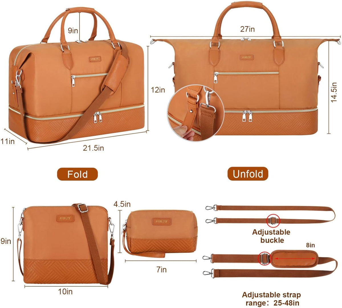 Weekender Overnight Bag for Women - Large Travel Duffel Bag with Shoe Compartment, Gym Duffel Bag Hospital Bag Carry On Tote Bags for Airplanes with Crossbody Bag Toiletry Bag 3Pcs Set - Colors B
