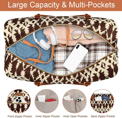Weekender Overnight Bag for Women - Large Travel Duffel Bag with Shoe Compartment, Gym Duffel Bag Hospital Bag Carry On Tote Bags for Airplanes with Crossbody Bag Toiletry Bag 3Pcs Set - Colors B