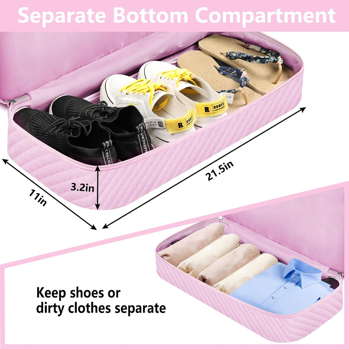 Weekender Overnight Bag for Women - Large Travel Duffel Bag with Shoe Compartment, Gym Duffel Bag Hospital Bag Carry On Tote Bags for Airplanes with Crossbody Bag Toiletry Bag 3Pcs Set - Colors B