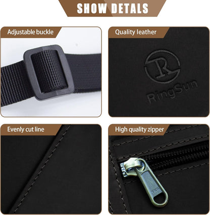 Genuine Leather Passport Holder For Travel, RFID Blocking Slim Neck Wallet with Adjustable Strap for Women and Men, Travel Essentials to Keep Cash, Credit Cards and Documents Safe, Brown