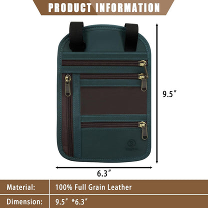 Genuine Leather Passport Holder For Travel, RFID Blocking Slim Neck Wallet with Adjustable Strap for Women and Men, Travel Essentials to Keep Cash, Credit Cards and Documents Safe, Brown