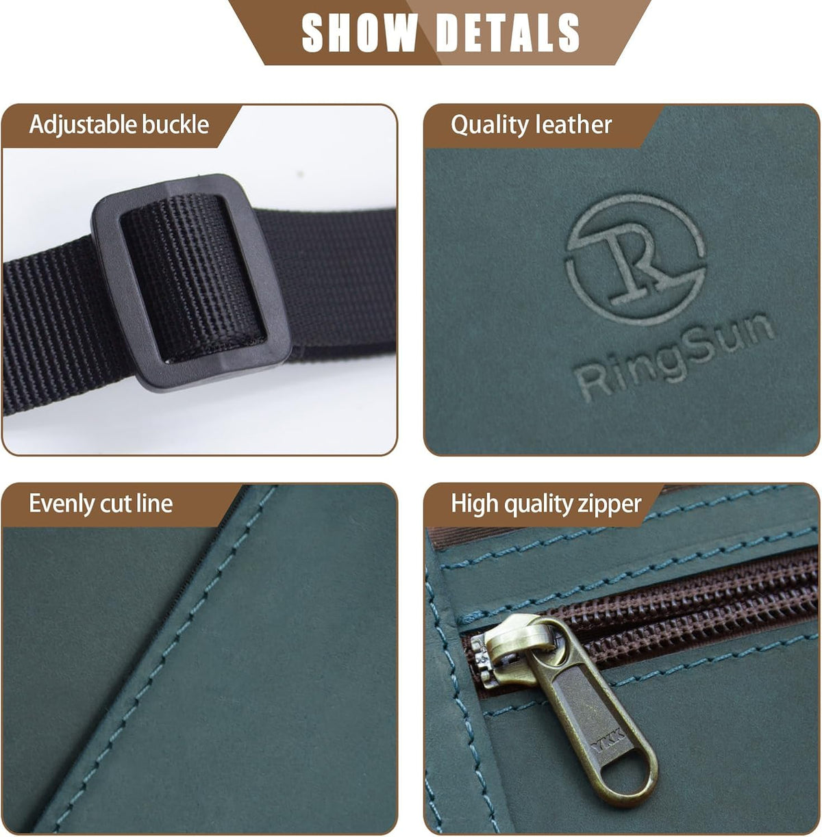 Genuine Leather Passport Holder For Travel, RFID Blocking Slim Neck Wallet with Adjustable Strap for Women and Men, Travel Essentials to Keep Cash, Credit Cards and Documents Safe, Brown
